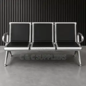 3-Link Black Reception Bench.
