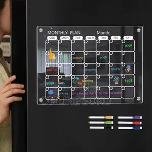 Magnetic Daily Weekly and Monthly Fridge Planner Set With Markers