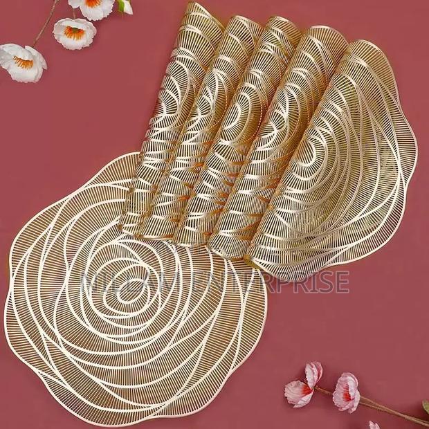 Rose Flower PVC Table Mats 6pcs