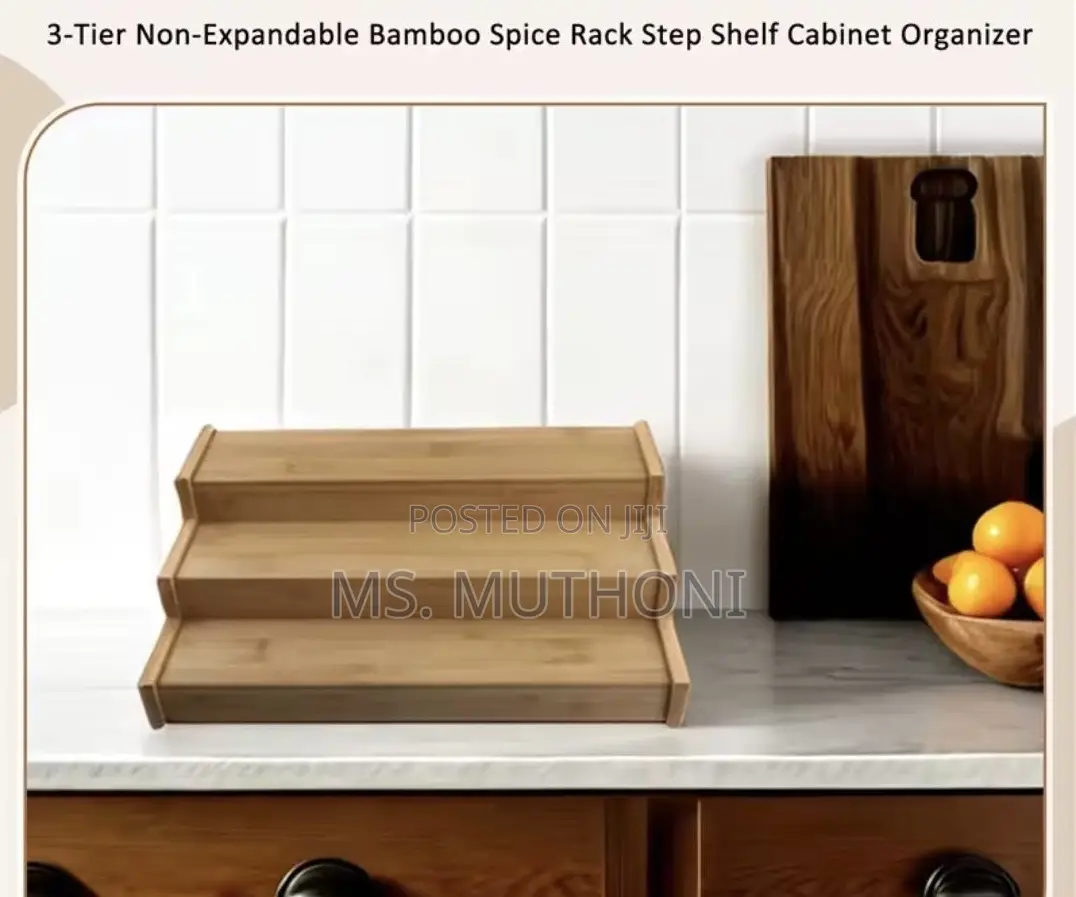 Natural Bamboo 3-Tier Spice Rack