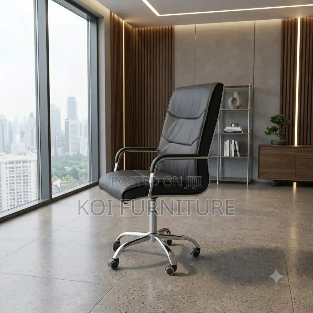 Office Chairs; Leather High Back Executive Office Chairs