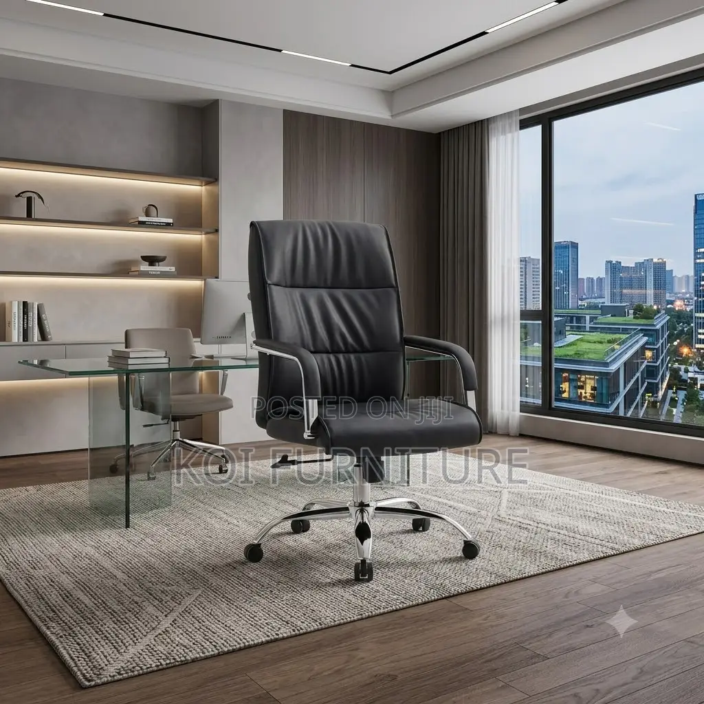 Office Chairs; Leather High Back Executive Office Chairs