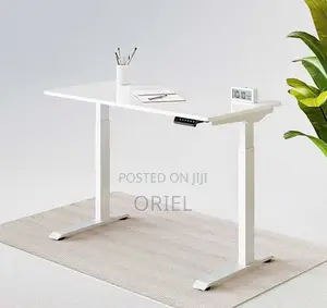 Office Desk :White 120cm Electric Height Adjustable Sit-Stand Desk