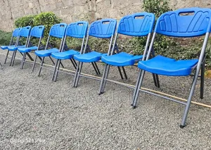 Blue Foldable Chair Armless