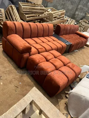 Burnt Orange 5-Seater Sectional Sofa