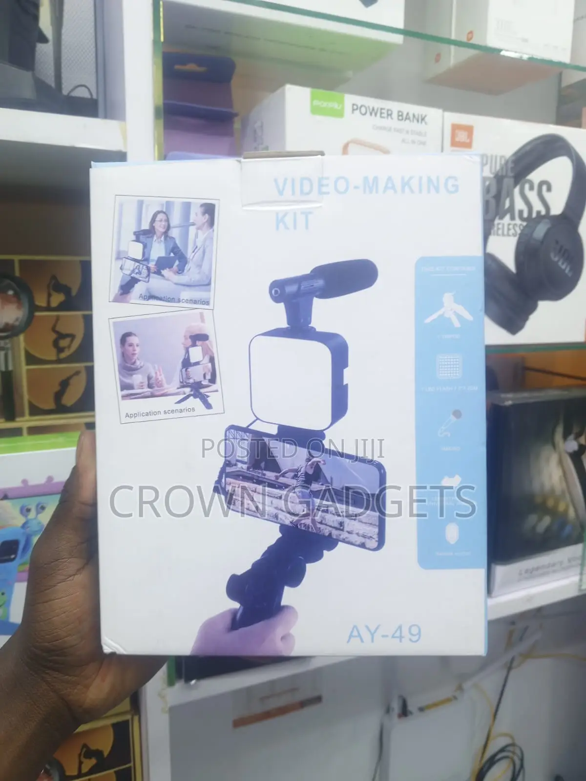 Ay-49 Video Making Kit With Microphone Led Light Tripod