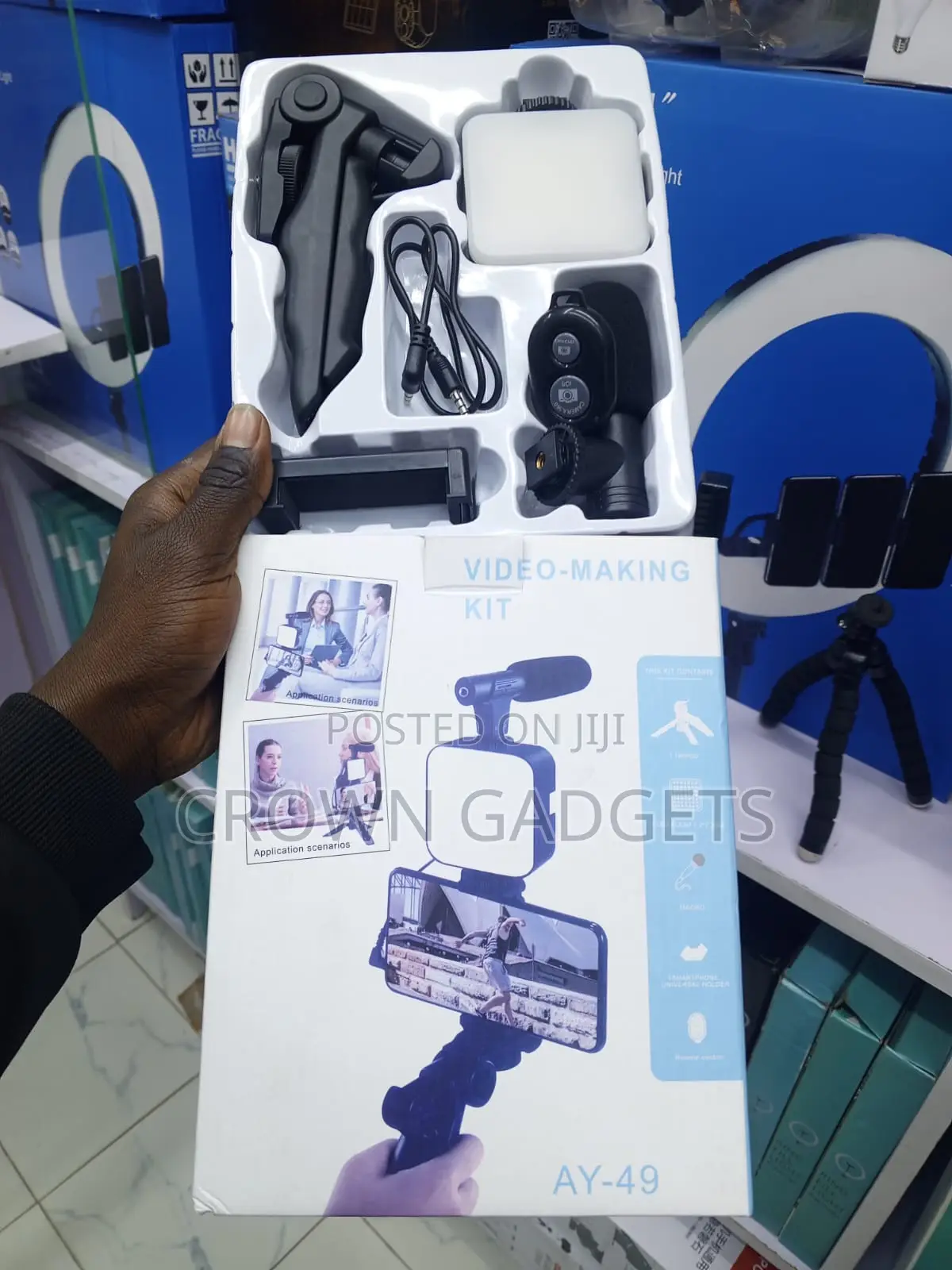 Ay-49 Video Making Kit With Microphone Led Light Tripod