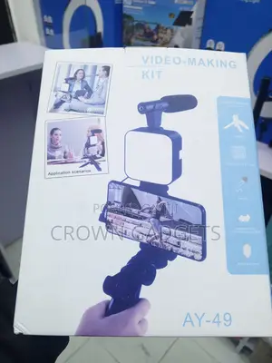 Ay-49 Vlogging Kit for Phone Camera With Led Fill Light