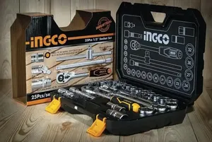 25pcs Ingco Socket Set/Ratchet Set