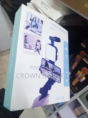 Ay-49 Vlogging Kit With Led Light Microphone and Tripod