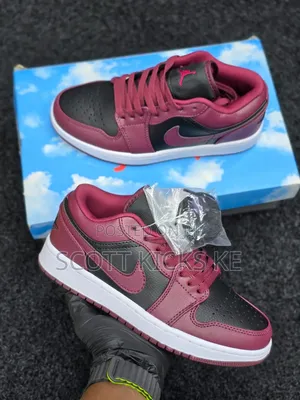 Air Jordan 1 Low Black Dark Beetroot Sneakers