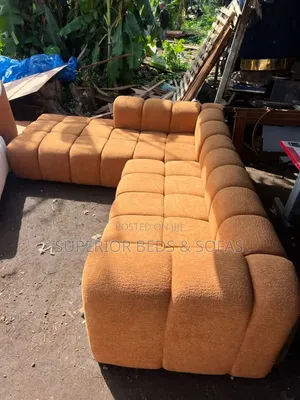 5-Seater Warm Caramel Bubble Sofa: Pay on Delivery