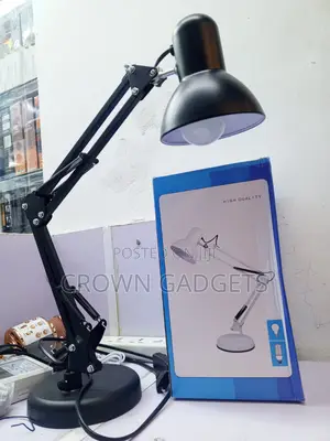 Black Swing Arm Table Lamp for Students and Professionals