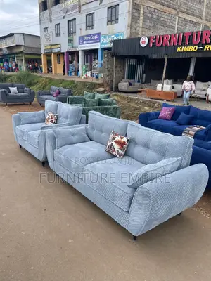 5 Seater 3+2 Butterfly Sofa Set in Grey Bubble Fabric