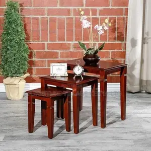 3-Set Mahogany Nesting Coffee Table