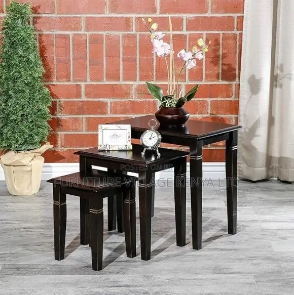 3-Set Mahogany Nesting Coffee Table