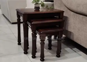 3-Set Mahogany Nesting Coffee Table