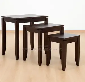 3-Set Mahogany Nesting Coffee Table