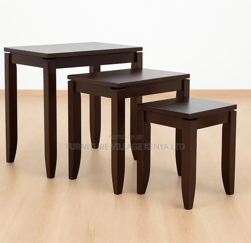3-Set Mahogany Nesting Coffee Table