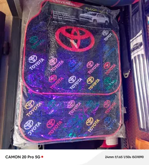 Toyota Flowered Logo Writing Badge Print Floor Mats