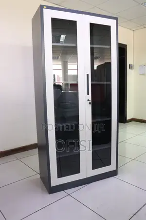 2 Door Full Glass Metallic Cabinet