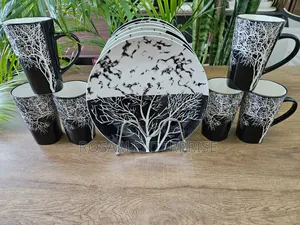 Breakfast Sets 6 PCS Tree Mugs +Plates
