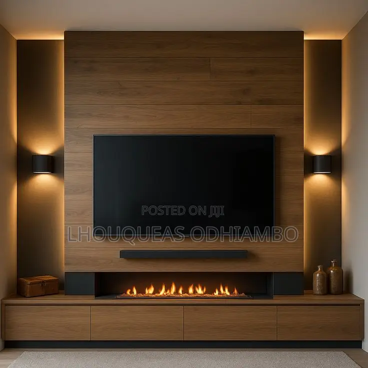 Luxury Fluted Wall Panel Tv Console