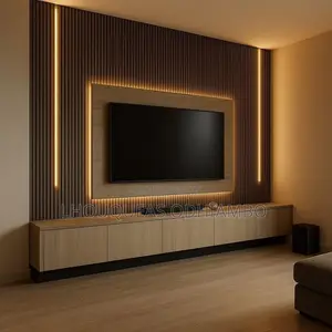 Luxury Fluted Wall Panel Tv Console
