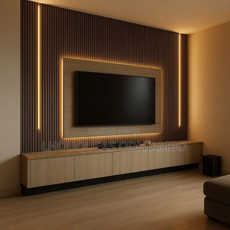 Luxury Fluted Wall Panel Tv Console