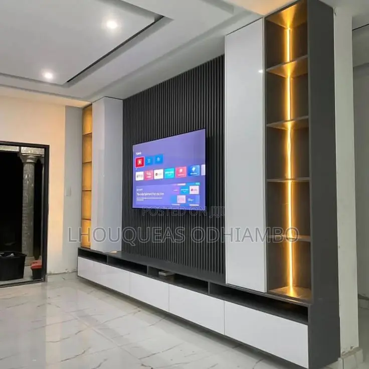 Luxury Fluted Wall Panel Tv Console