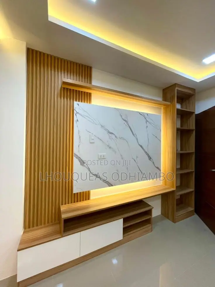Luxury Fluted Wall Panel Tv Console
