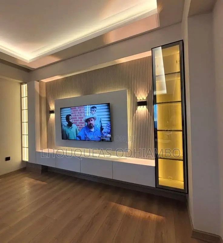 Luxury Fluted Wall Panel Tv Console