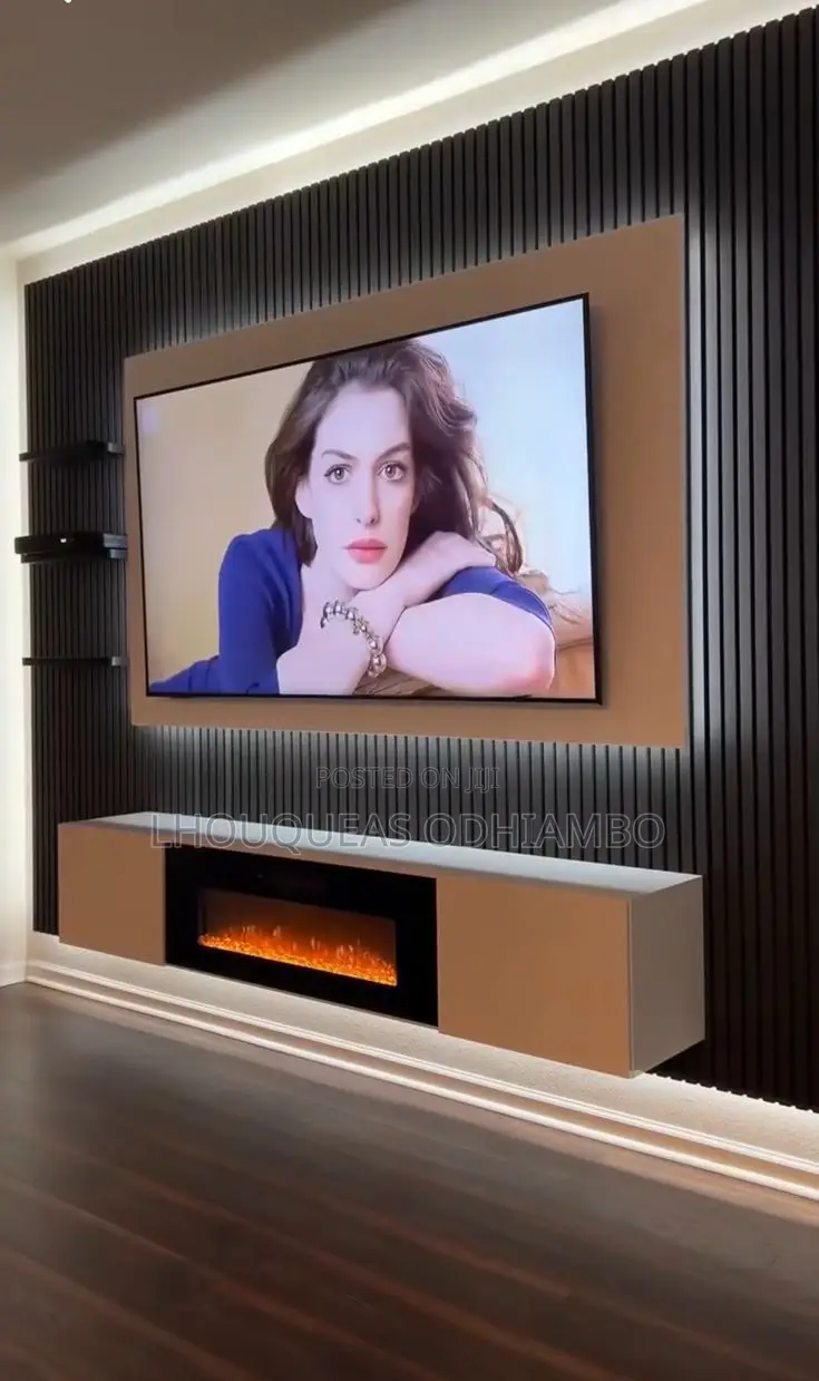 Luxury Fluted Wall Panel Tv Console