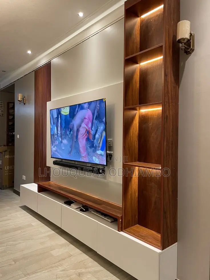 Luxury Fluted Wall Panel Tv Console