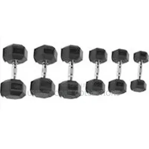 Black Rubber Hex Dumbbells