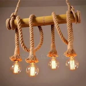 Vintage Rope Bamboo Pendant Light