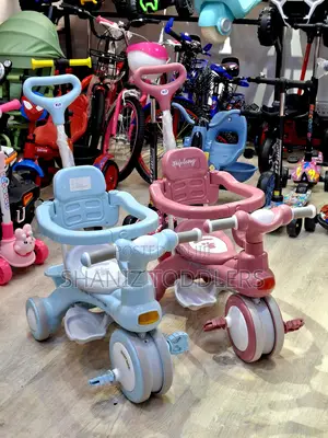 Kids Tricycle Pink Blue Cute Baby Trike With Handle