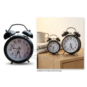 Loud Twin Bell Alarm Clock for Heavy Sleepers - Matte Black