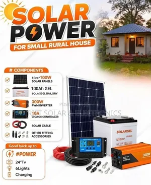 100 Watts - 100ah Battery - 300w Inverter - 10a Controller - 10m Cable