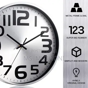 30 Cm Funkytradition Wall Clock Features a Brushed Silver Finish