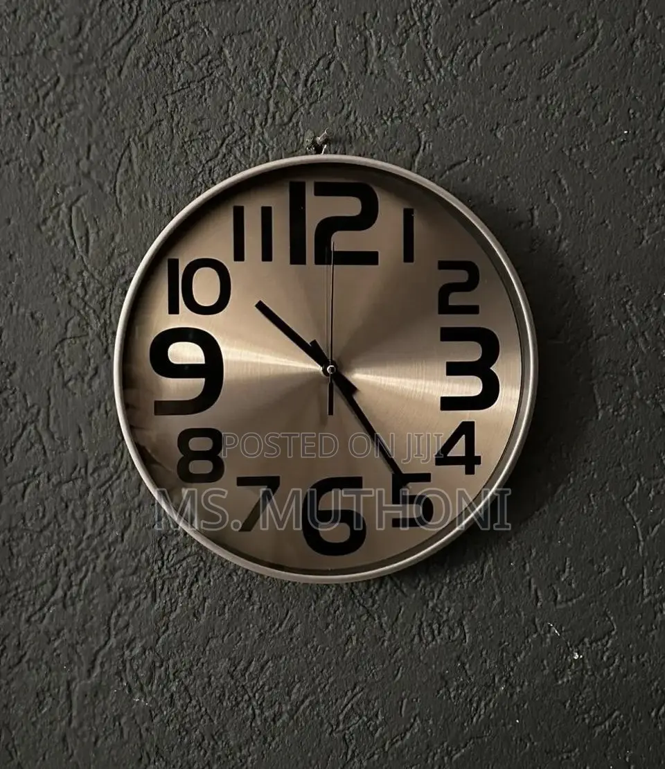 30 Cm Funkytradition Wall Clock Features a Brushed Silver Finish