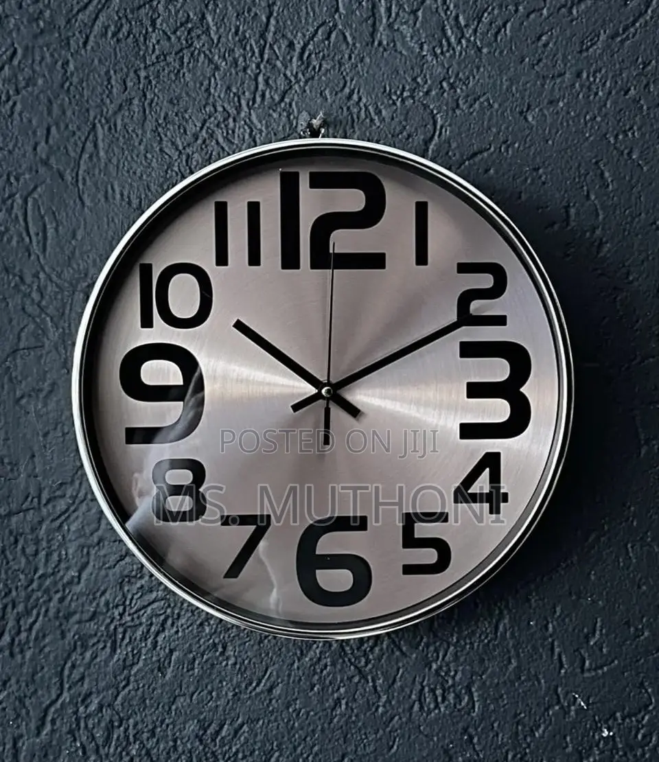 30 Cm Funkytradition Wall Clock Features a Brushed Silver Finish