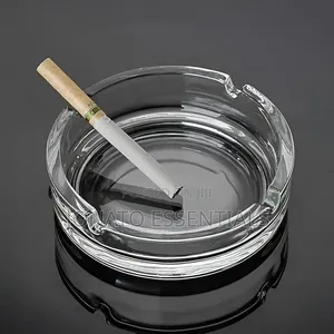 Premium Clear Glass Ashtray Heavy Duty Cigarette Holder