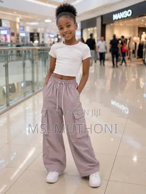 Unisex Wide Leg Cargo Pants 7-18 Yrs