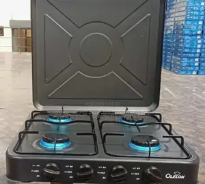 Olelon - 4-Burner Gas Stove Cooker With Cover Lid