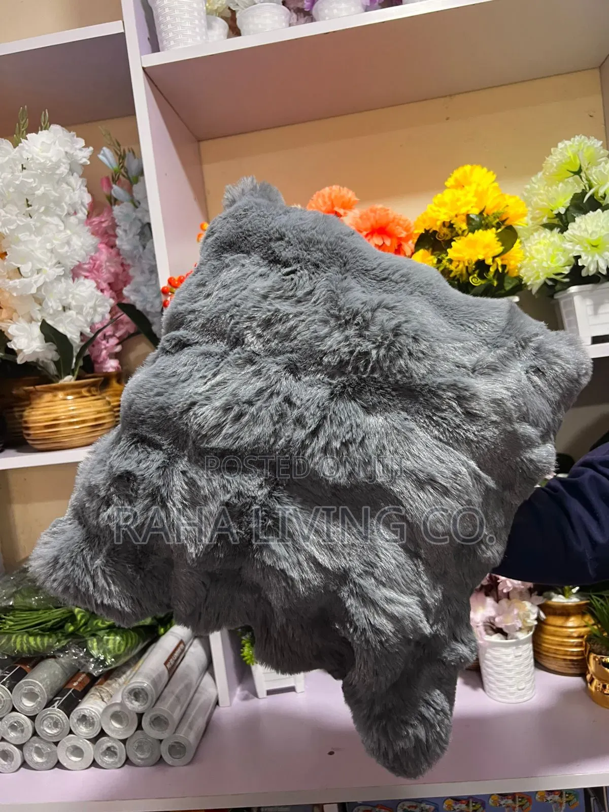 Rabbit Fur Throw Cushion Cover Pillow | 45x45cm