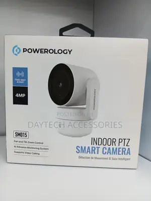 Powerology Indoor PTZ Smart 4mp Camera Ai Smart Detection Twoway Audio