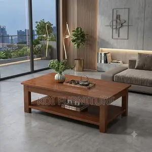 Coffee Table; Executive Detailed Mahogany Finish Coffee Table
