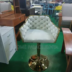 Bar Stool: Square Backrest Swivel Stool With Armrest