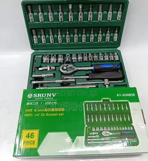 Durable 46pcs Ratchet Socket Set With Extension Bars